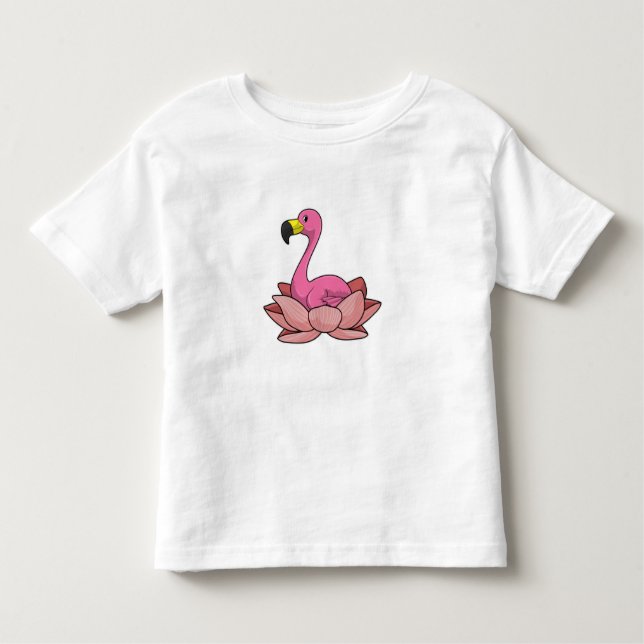 Flamingo mit Lotus-Blume Kleinkind T-shirt (Vorderseite)