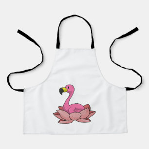 Flamingo mit Lotus-Blume Schürze
