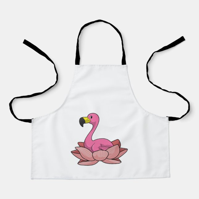Flamingo mit Lotus-Blume Schürze (Vorderseite)