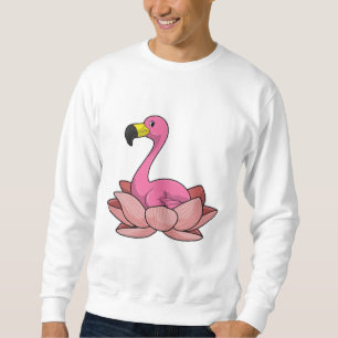 Flamingo mit Lotus-Blume Sweatshirt