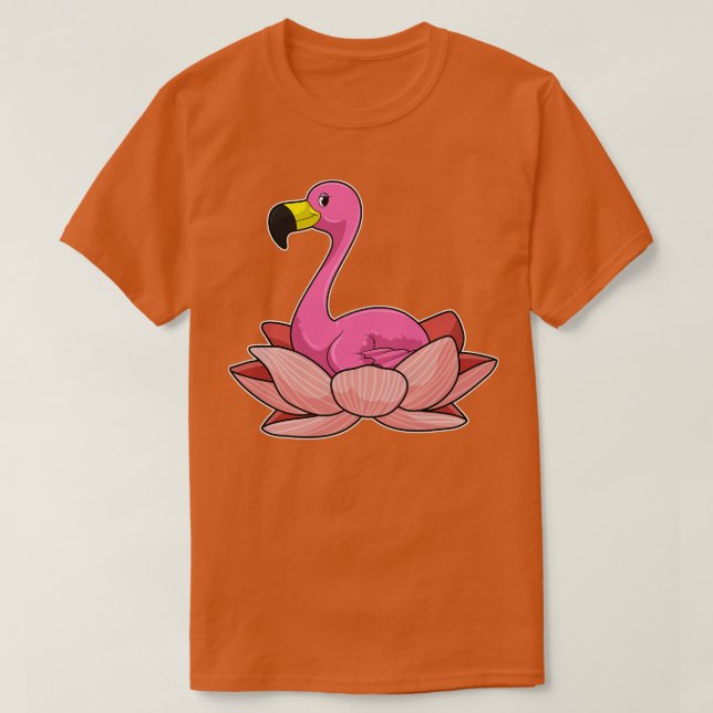 Flamingo mit Lotus-Blume T-Shirt (Design vorne)