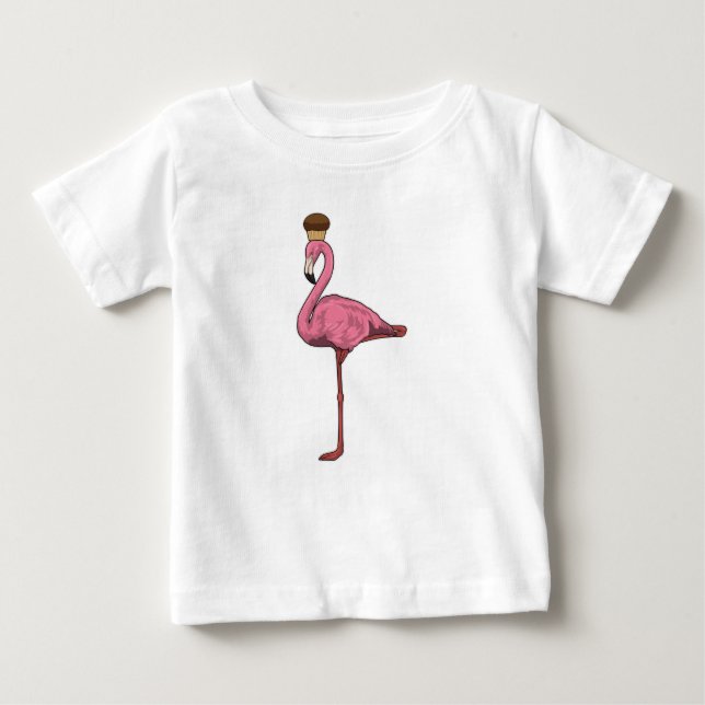 Flamingo mit Muffin Baby T-shirt (Vorderseite)