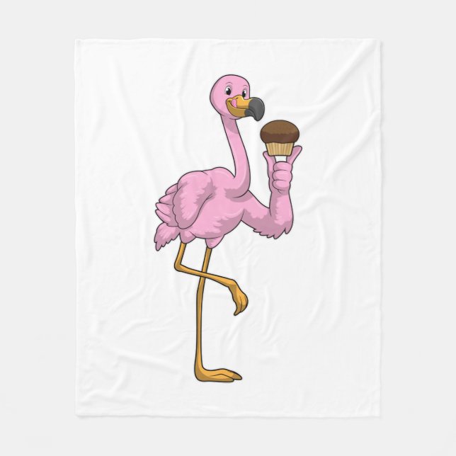 Flamingo mit Muffin Fleecedecke (Vorderseite)