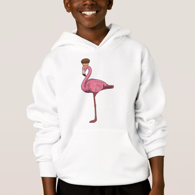 Flamingo mit Muffin Hoodie (Vorderseite)