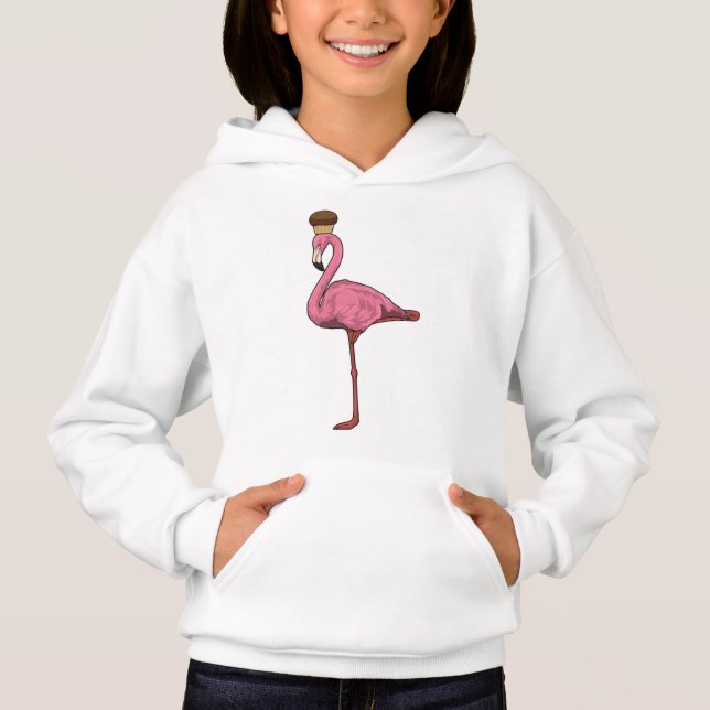 Flamingo mit Muffin Hoodie (Vorderseite)