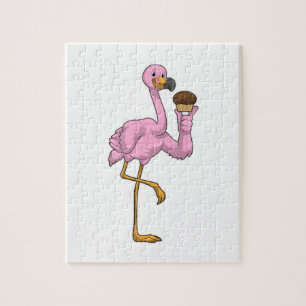Flamingo mit Muffin Puzzle