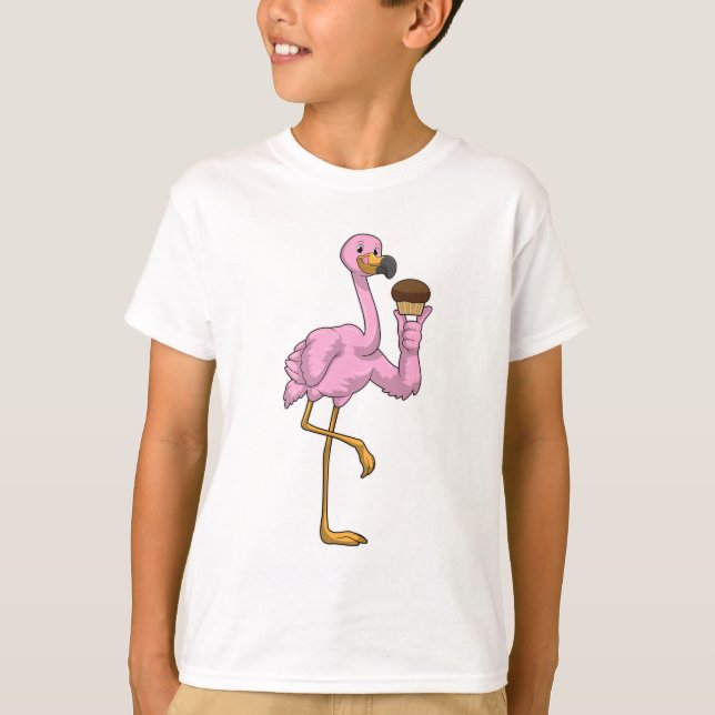 Flamingo mit Muffin T-Shirt (Vorderseite)