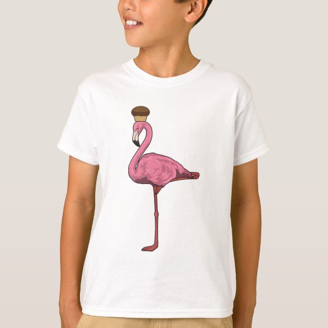 Flamingo mit Muffin T-Shirt (Vorderseite)