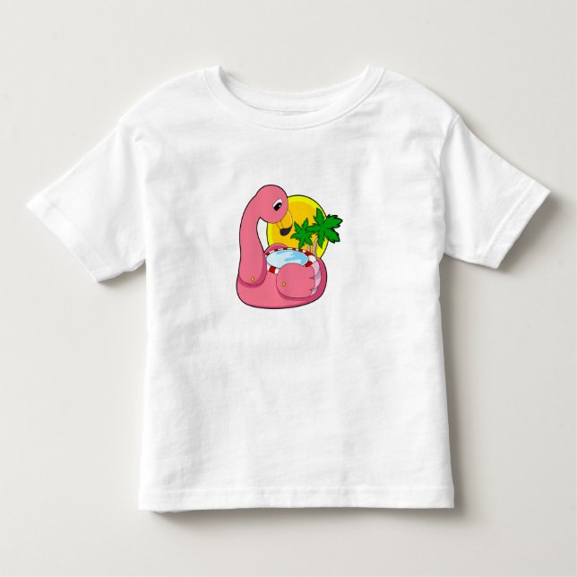 Flamingo mit Pool Kleinkind T-shirt (Vorderseite)