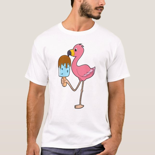 Flamingo mit Popsicle T-Shirt (Vorderseite)