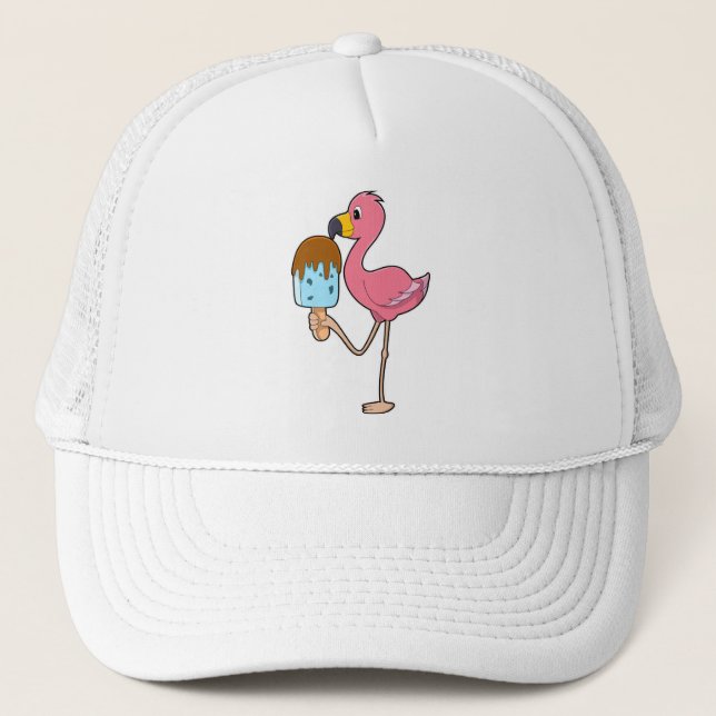 Flamingo mit Popsicle Truckerkappe (Vorderseite)