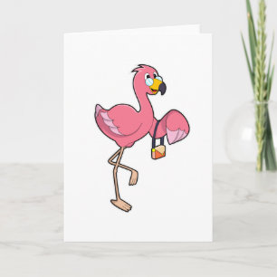 Flamingo mit Purse Karte