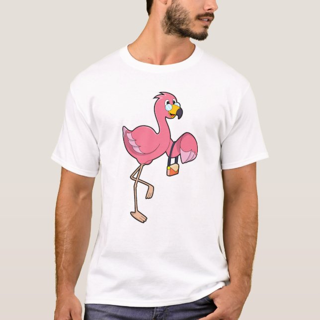 Flamingo mit Purse T-Shirt (Vorderseite)