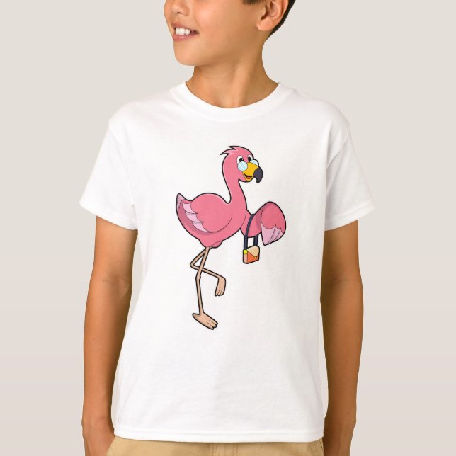 Flamingo mit Purse T-Shirt (Vorderseite)