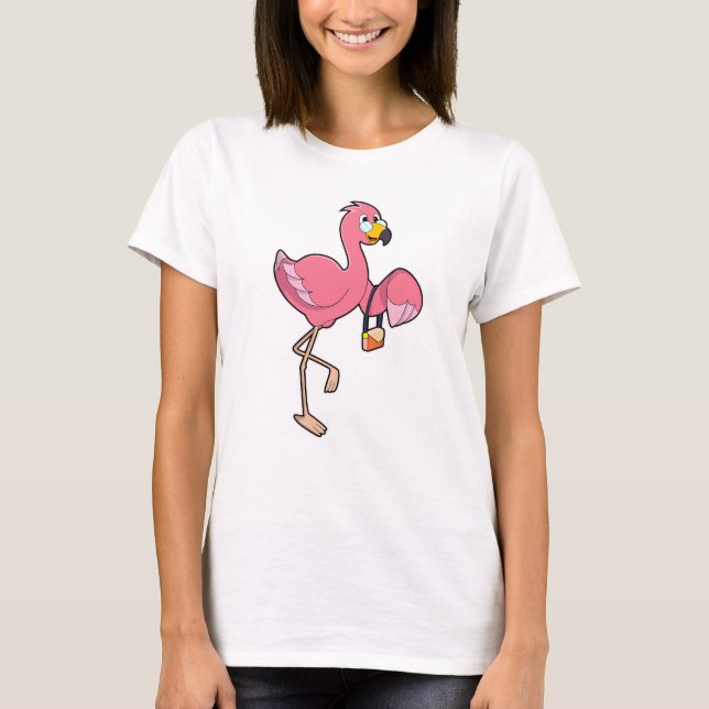Flamingo mit Purse T-Shirt (Vorderseite)