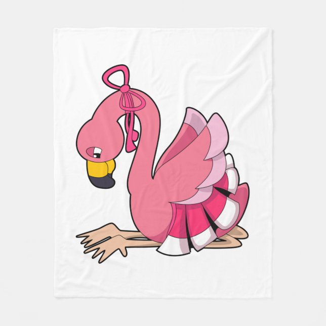 Flamingo mit Ribbon Fleecedecke (Vorderseite)