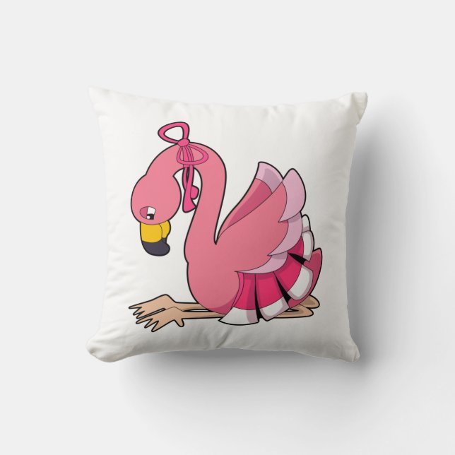 Flamingo mit Ribbon Kissen (Vorderseite)