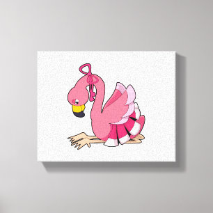Flamingo mit Ribbon Leinwanddruck