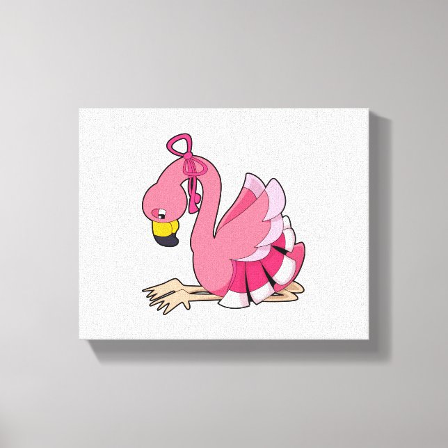 Flamingo mit Ribbon Leinwanddruck (Vorderseite)
