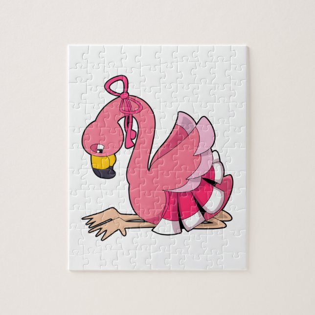 Flamingo mit Ribbon Puzzle (Vertikal)