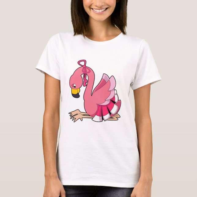 Flamingo mit Ribbon T-Shirt (Vorderseite)