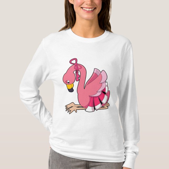 Flamingo mit Ribbon T-Shirt (Vorderseite)