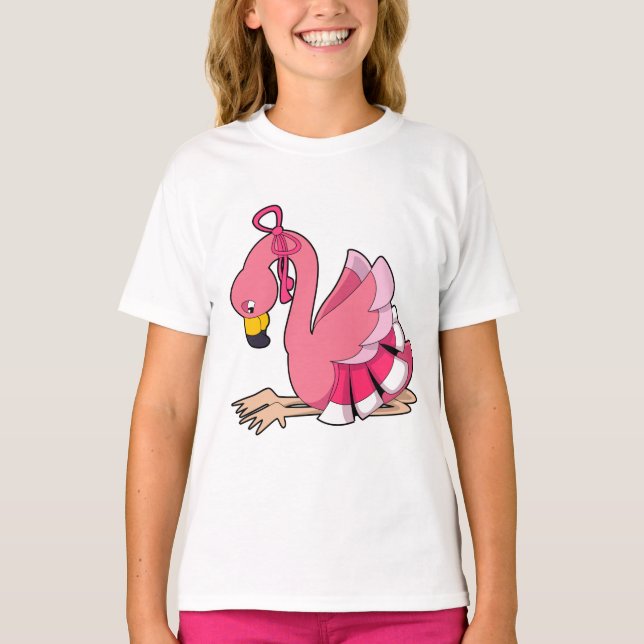 Flamingo mit Ribbon T-Shirt (Vorderseite)
