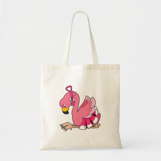 Flamingo mit Ribbon Tragetasche (Vorne)