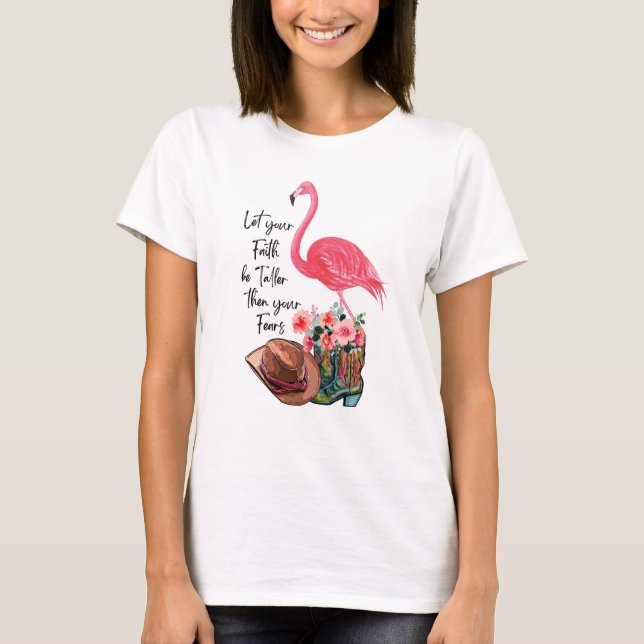Flamingo mit rosa Flamingo T-Shirt (Vorderseite)