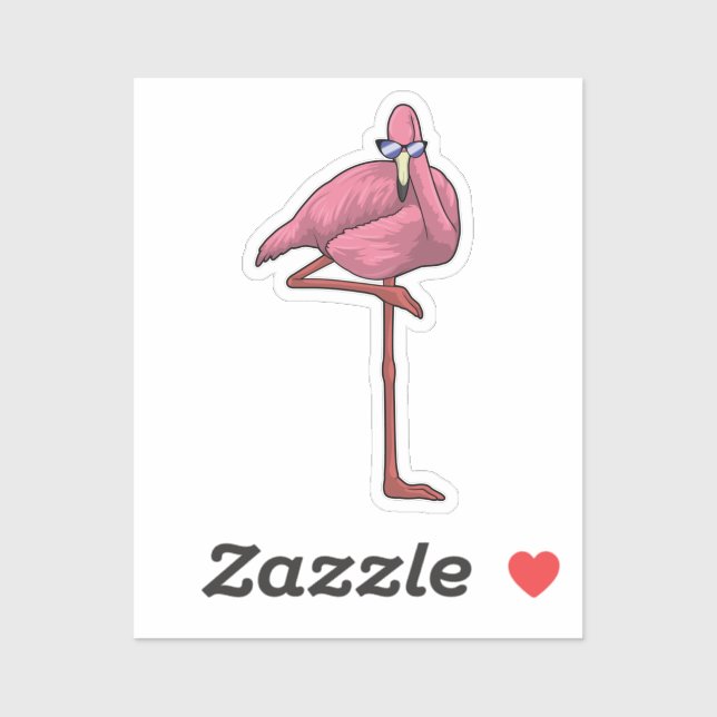 Flamingo mit Sonnenbrille Aufkleber (Blatt)