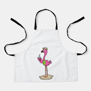 Flamingo mit Sonnenbrille & Cap Schürze