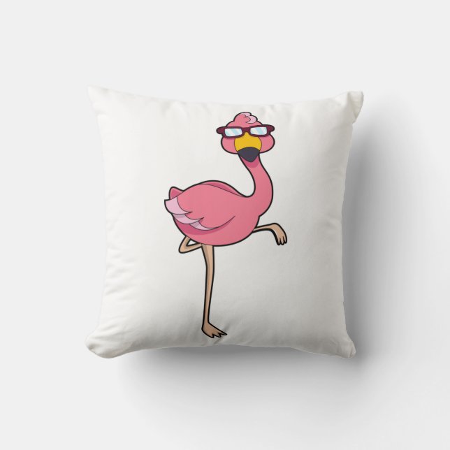 Flamingo mit Sonnenbrille Kissen (Vorderseite)