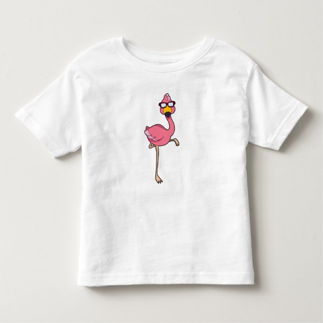 Flamingo mit Sonnenbrille Kleinkind T-shirt (Vorderseite)