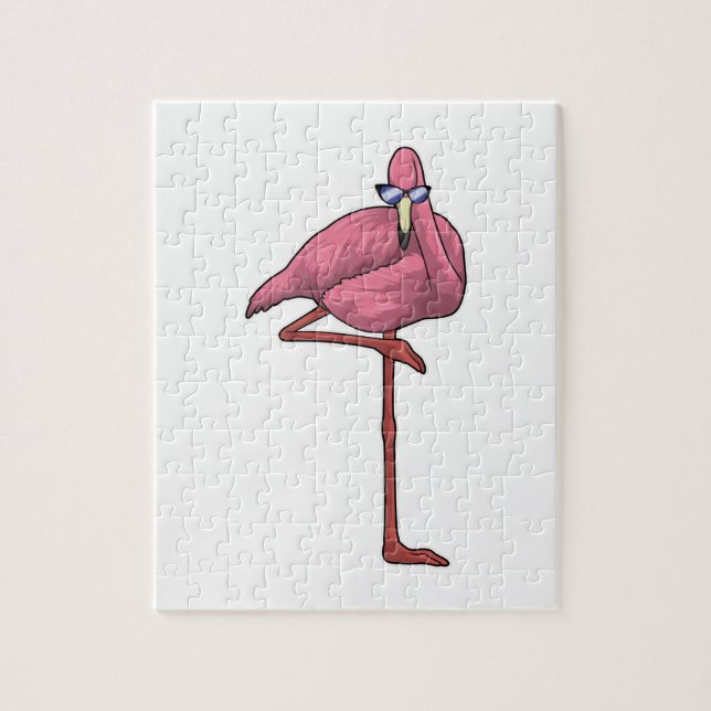 Flamingo mit Sonnenbrille Puzzle (Vertikal)