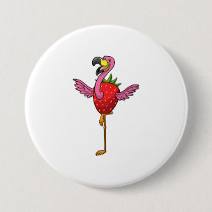 Flamingo mit Strawberry Button