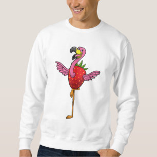 Flamingo mit Strawberry Sweatshirt