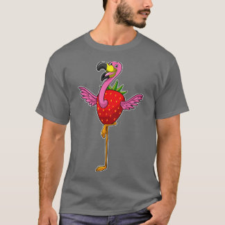 Flamingo mit Strawberry T-Shirt