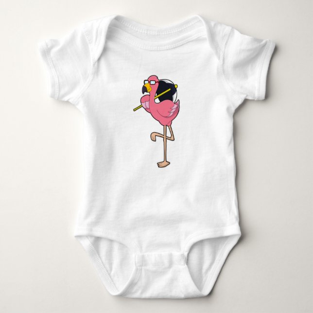 Flamingo mit Umbrella Baby Strampler (Vorderseite)