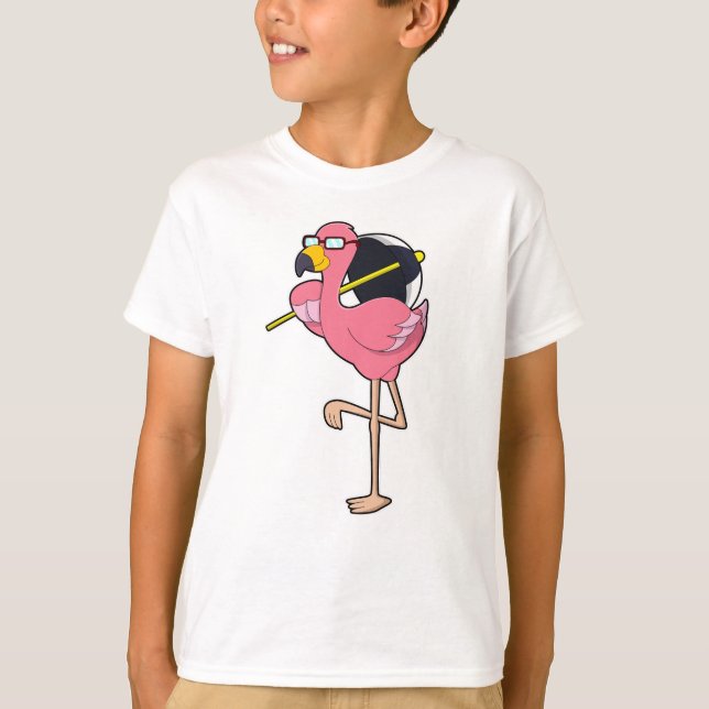 Flamingo mit Umbrella T-Shirt (Vorderseite)