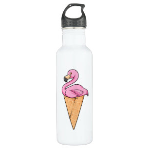 Flamingo mit Waffel aus Eiscreme Edelstahlflasche
