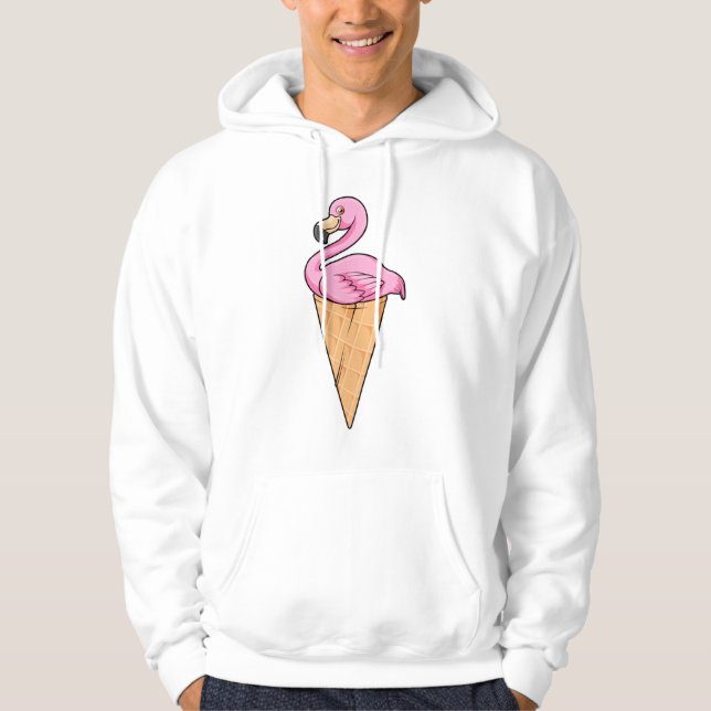 Flamingo mit Waffel aus Eiscreme Hoodie (Vorderseite)