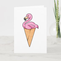 Flamingo mit Waffel aus Eiscreme