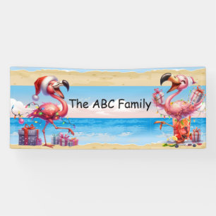 Flamingo mit Weihnachtsbaum für Weihnachten im Jul Banner