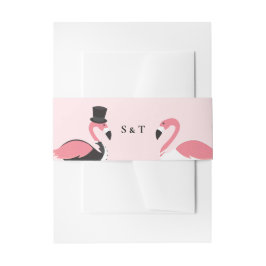 Flamingo Monogram Wedding Einladungsbanderole