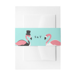 Flamingo Monogram Wedding Einladungsbanderole