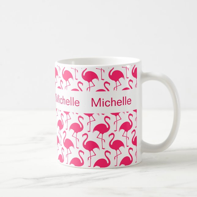 Flamingo-Monogramm-Kaffee-Tassen Tasse (Rechts)