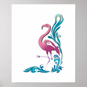 Flamingo-Motiv Poster