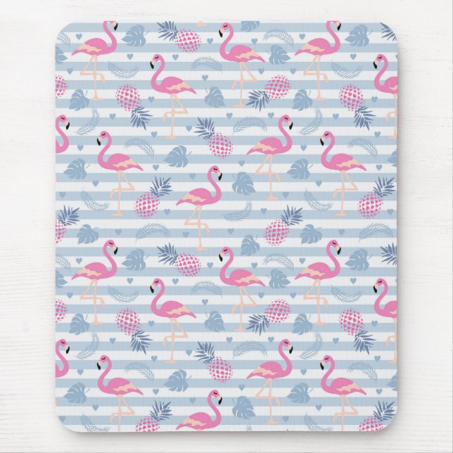 Flamingo Mousepad - Rosa & Blau (Vorne)