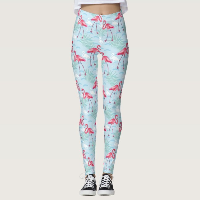 Flamingo-Muster 2 Leggings (Vorderseite)