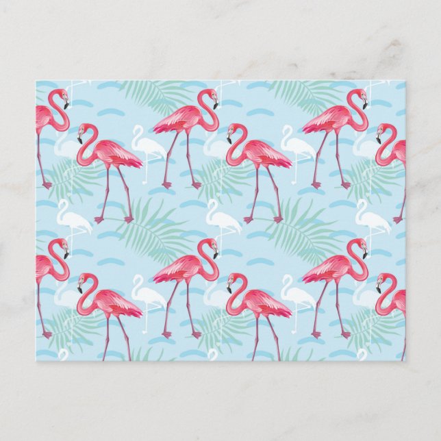 Flamingo Muster 2 Postkarte (Vorderseite)